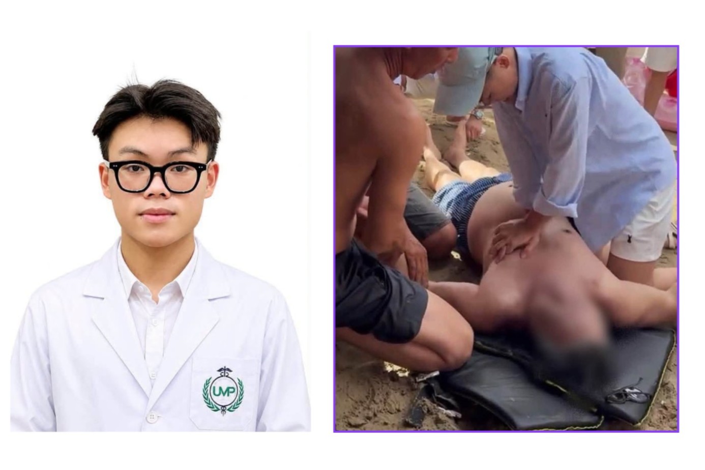 Sinh viên năm hai Trường Đại học Y Dược dũng cảm cấp cứu nạn nhân đuối nước tại biển Hải Hòa